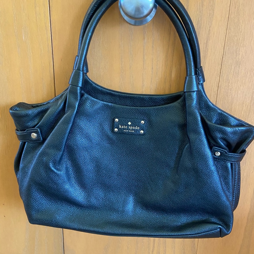 Leather Kate Spade handbag. Black. Excellent condition. 9” x 16”